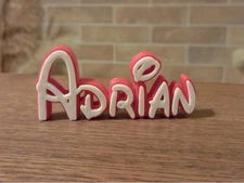 ADRIAN PERSONALIZE DISNEY NAME PLATE SIGN CUSTOM DOOR TAG FONT WALL BEDROOM PINK