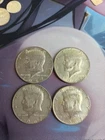 4 Kennedy Silver Half Dollars. 1967. 40% US Silver