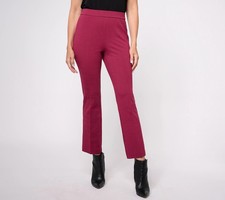 Isaac Mizrahi Live Sz L Petite Printed Ponte Baby Bootcut Ankle Pant A609780