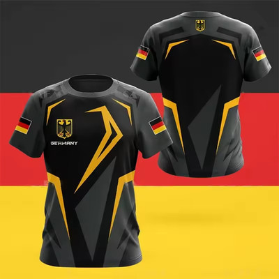 Deutschland Herren T-Shirt / Trikot - Altdeutsch mit Wappen - Tee Shirt