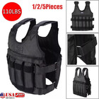 110lbs Exercise Weight Vest Weighted Adjustable Fitness Training Workout Sports