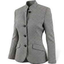 Rag Bone Slade Brown Blue Houndstooth Blazer Jacket Size 8 MSRP 598