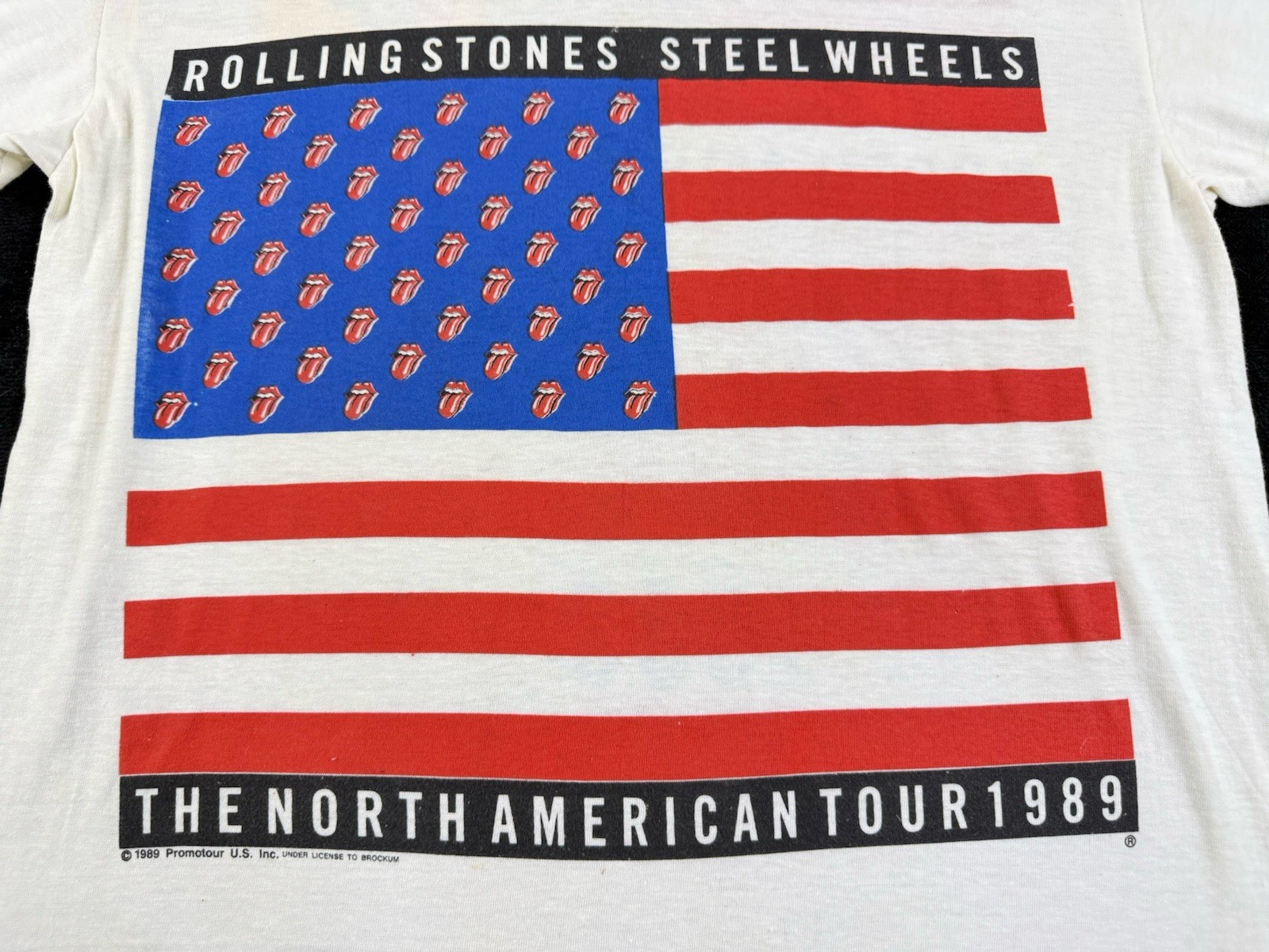 Vintage 1989 Single Stitch Rolling Stones Steel Wheels Tour Concert Rare Sz L image 4