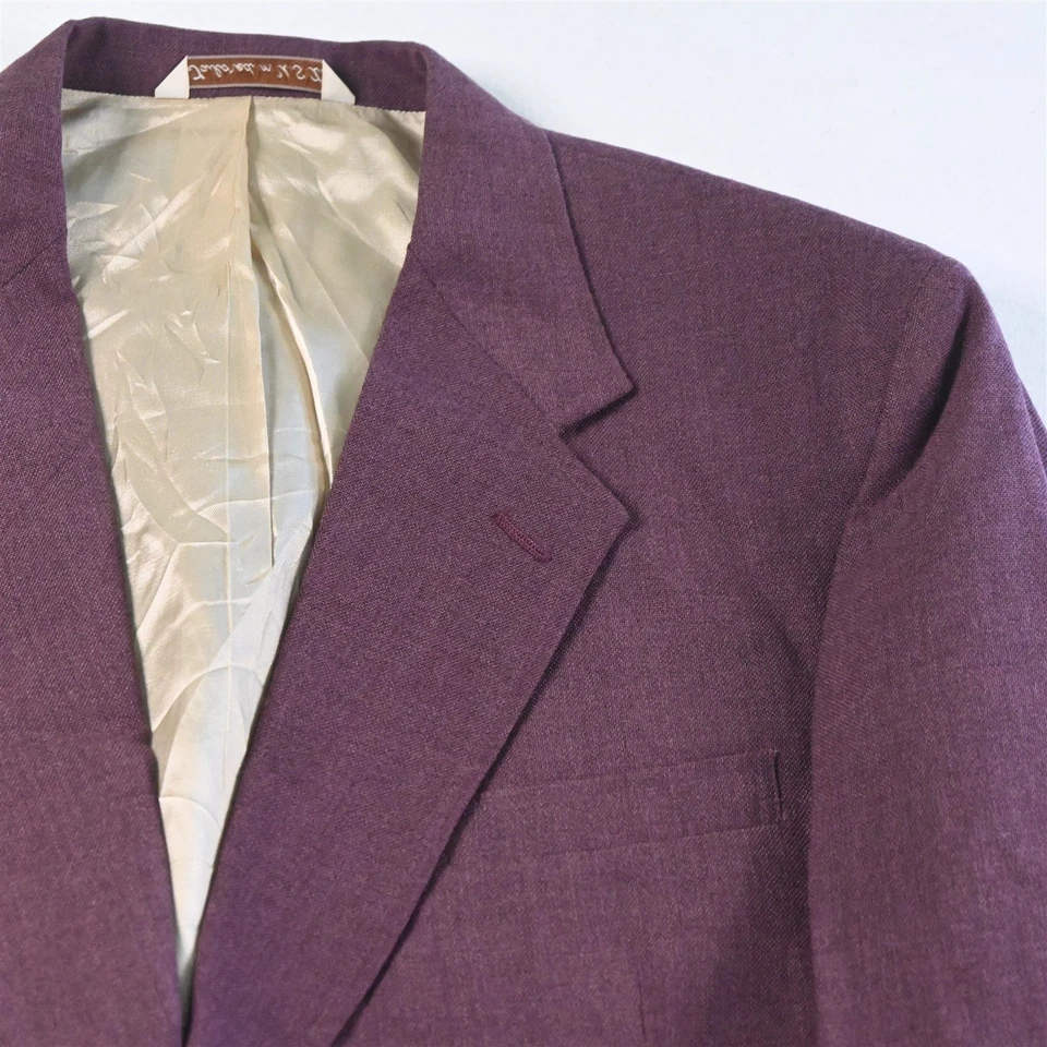 De Colección Hecho en EE. UU. 44R Púrpura Hopsack Botón Dorado Para Hombres Blazer Traje Chaqueta Abrigo Deportivo Foto 2 de 4