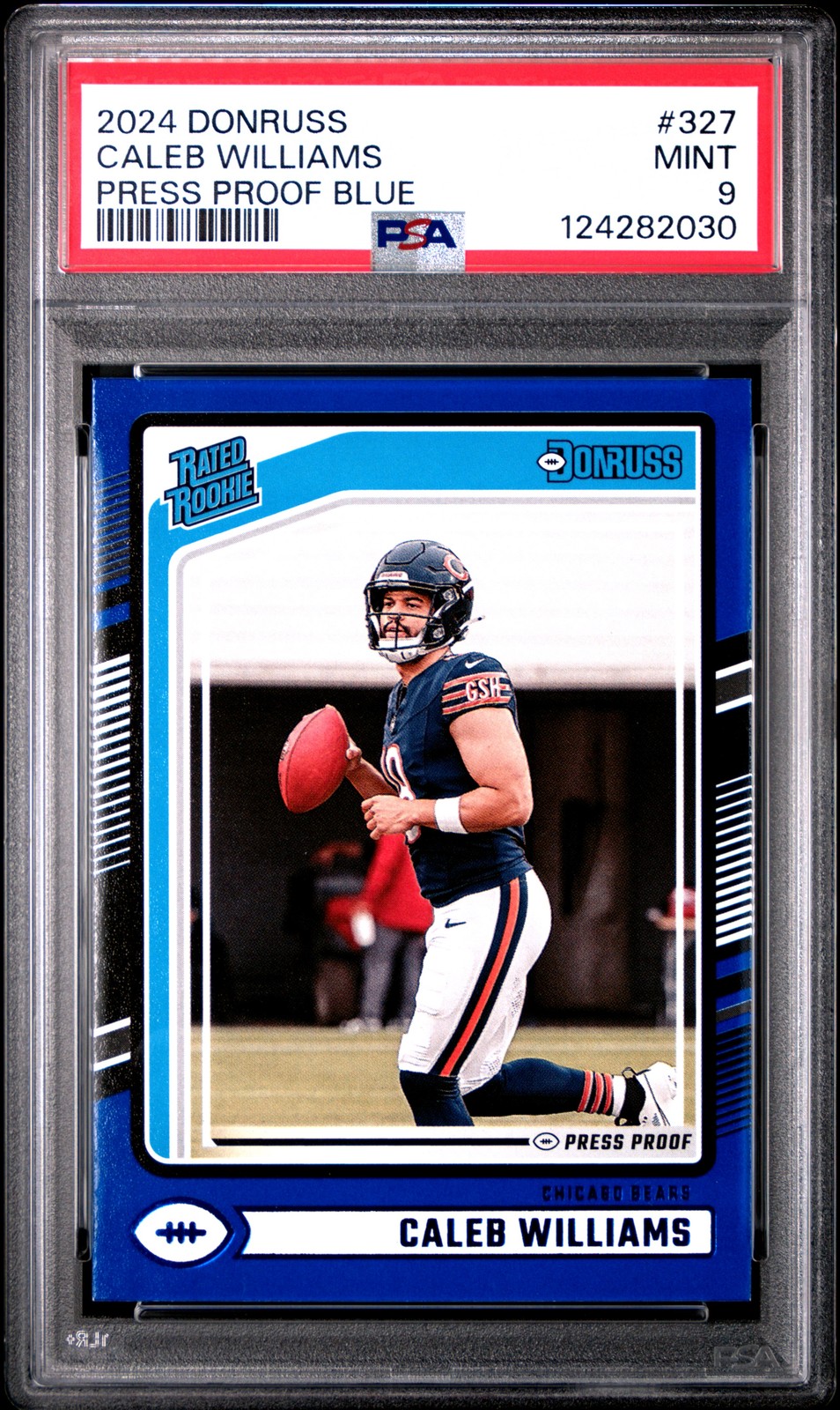 2024 Panini Donruss #327 Caleb Williams Press Proof Blue Rookie Card RC PSA 9