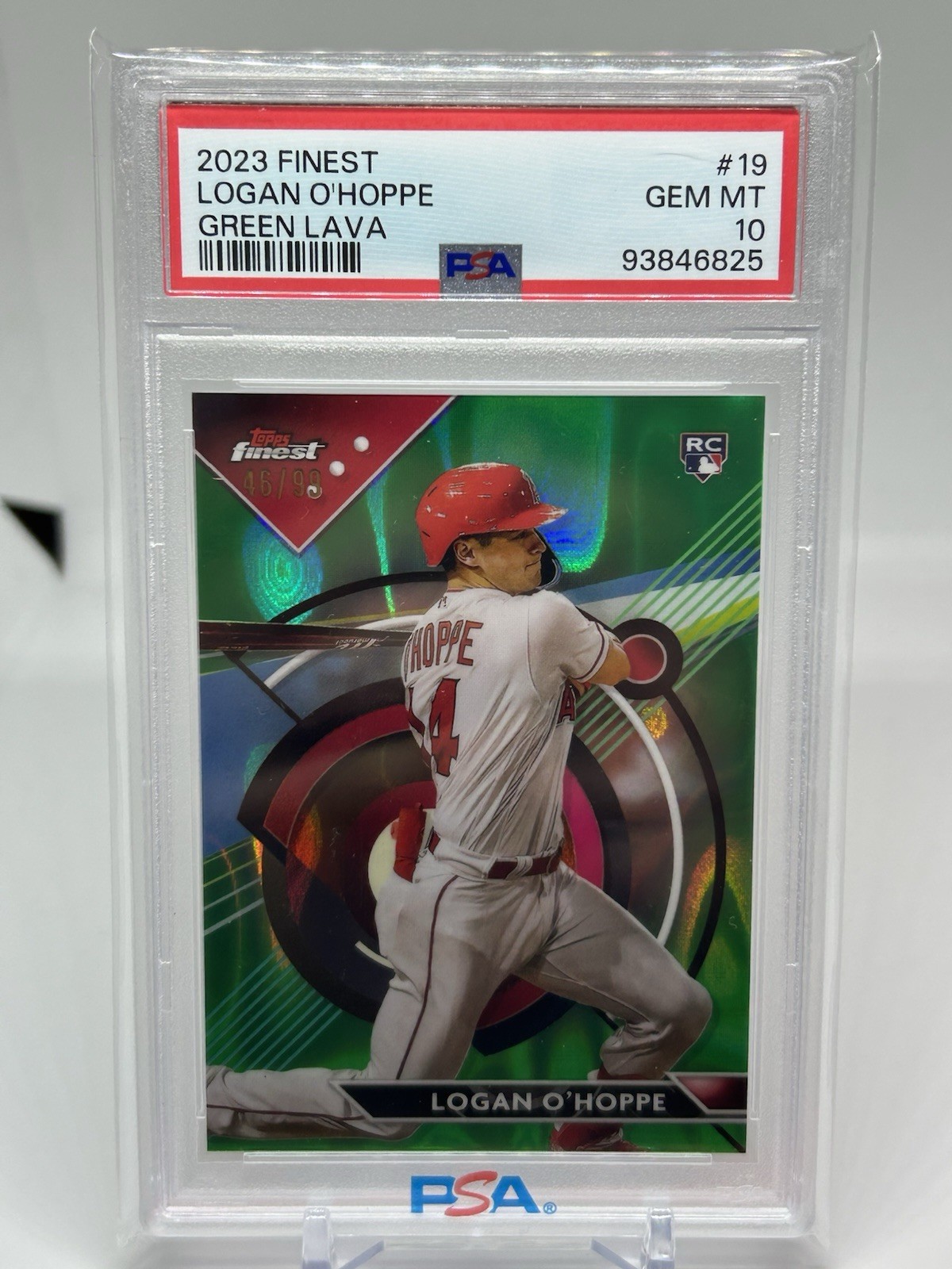 2023 Finest Green Lava Refractor Logan O’Hoppe ROOKIE /99 PSA 10 19