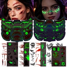 Glow in the Dark Halloween Glitter Freckles Temporary Tattoo Set