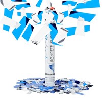Party Popper 40 Cm Blau Silber Konfetti-Kanone F. Hochzeit, Geburtstag, Konfetti