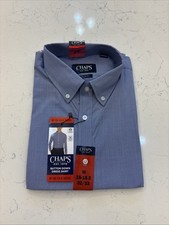 Chaps Men's Button-Down Dress Shirt, Dark Blue, 15-15.5 32/33 New