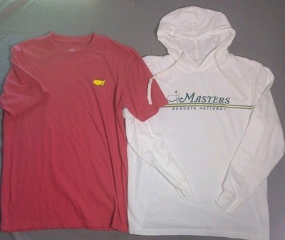 2025 Masters Hoodie & T-shirt, Lightweight, White And Red, Mens Large EUC