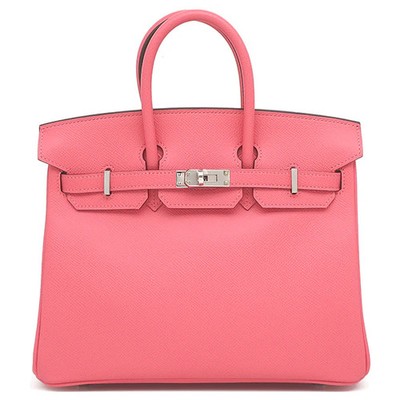 Hermes Birkin 25 Handbag Rose Azalea with Box Unisex #HDB039