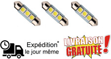 3 ampoule LED 6000K 3 smd pour interieur voiture plaque immatriculation