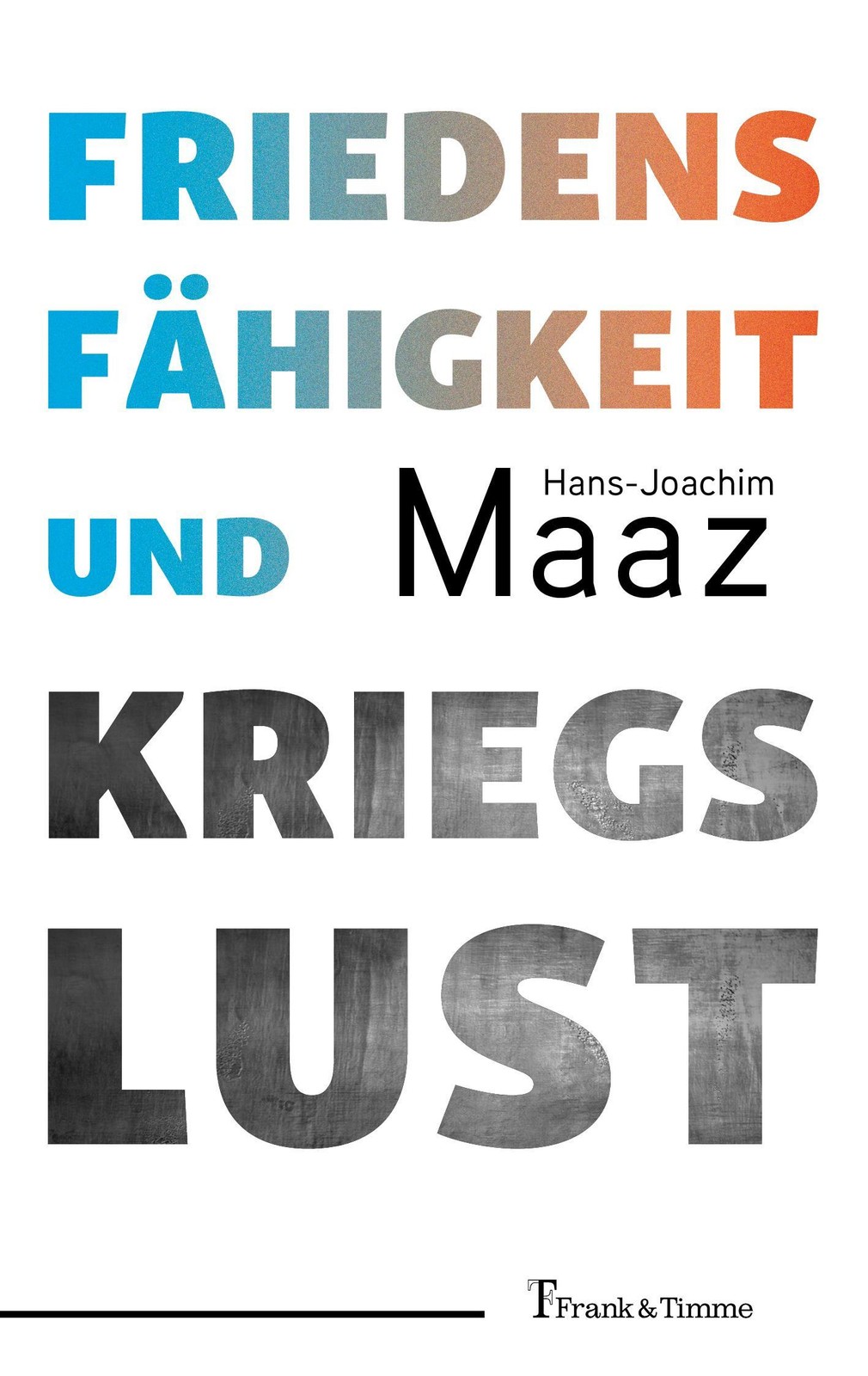 Friedensfähigkeit und Kriegslust Hans-Joachim Maaz