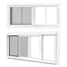 2 Pack Sliding Shed Windows 10"x18", White