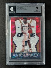2019-20 Contenders Optic ZION WILLIAMSON RC Red Cracked Ice Uniformity BGS 9