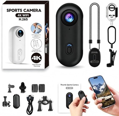 4k Mini Action Camera Portable Wearable Sports Cam for Motorcycle Cycling Sports