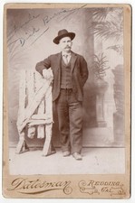 Cabinet Card Photo of Prominent Man from Redding California Named Dick Burns