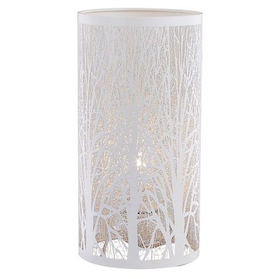 Einzigartige und schöne mattweiße Metall Wald Design Tischlampe mit Kabel Swi...