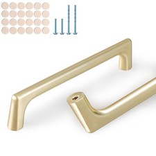 Brushed Gold Cabinet Handles 5 Inch 128mm Centers Kitchen Drawer Pulls 10 PCS