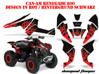 AMR RACING DEKOR KIT ATV CAN-AM RENEGADE, DS 250, DS 450, DS650 DIAMOND FLAMES B