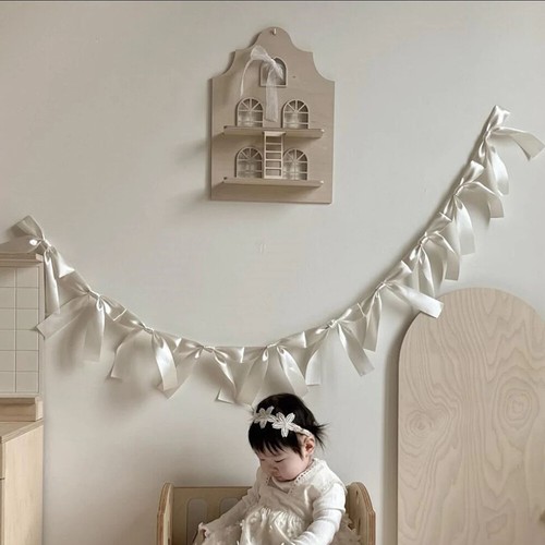 Ribbon Bow Wall Hanging Flags Decor Garland Photography Backdrop Props Party UK - Picture 10 of 16