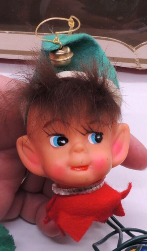 10 Pixie Elfe Knie Umarmung Baum Licht Strähne Vintage Weihnachten Haarglocke Elfenkopf - Bild 19 von 24