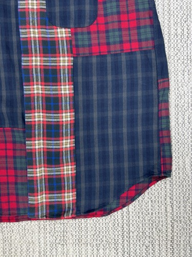 ENGINEERED GARMENTS Short Collar Shirt, MEN'S MEDIUM, Patchwork Soft Flannel USA - Picture 5 of 8