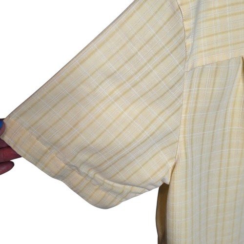 Camicia da campeggio Island Shores a quadri manica corta con bottoni giallo tropicale uomo taglia L - Foto 8 di 8