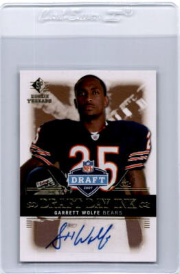 GARRETT WOLFE 2007 SP ROOKIE THREADS DRAFT DAY INK AUTO CHICAGO BEARS *10463