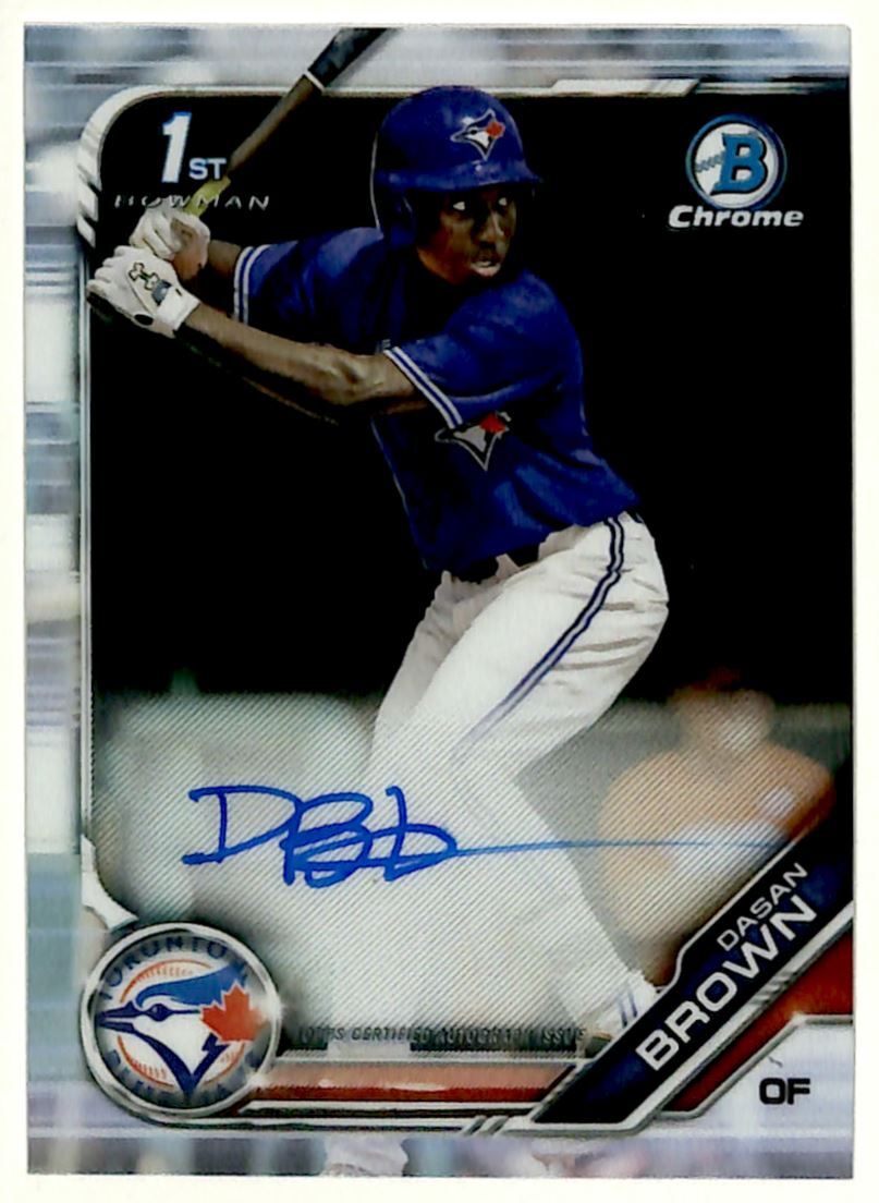 2019 Bowman Draft Chrome Autographs Dasan Brown Auto Toronto Blue Jays #CDA-DB