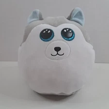 TY Squish a Boos SLUSH Husky Dog Plush Stuffed Animal Toy 8"