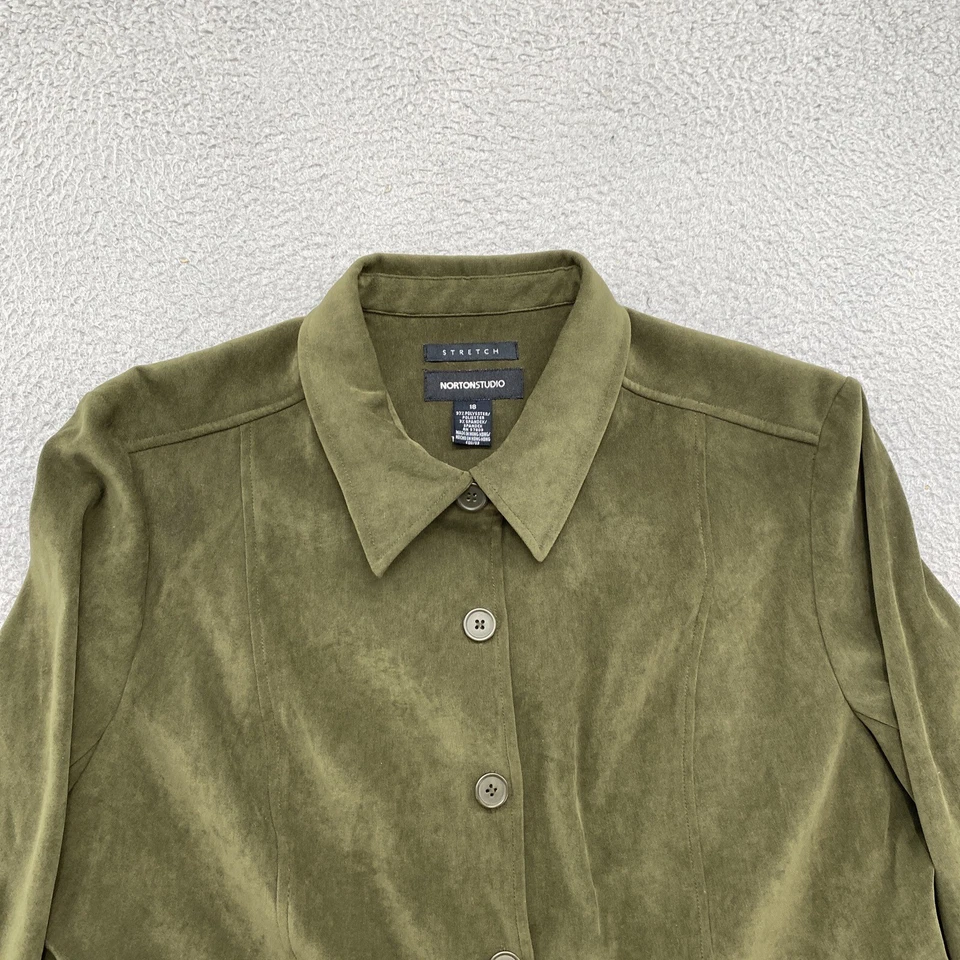 Norton Studio Women’s Green Button Up Jacket in Size 18 - Image 2 of 4