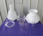 Oil / Kerosene Lamp Flue and Shades Fenton / Ditmar, Electric Lamp Globe Vintage
