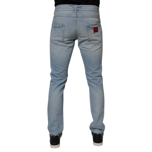 DOLCE & GABBANA Jeans Hellblau Tattered Logo Skinny Denim IT46/W32/S 900usd - Bild 3 von 7