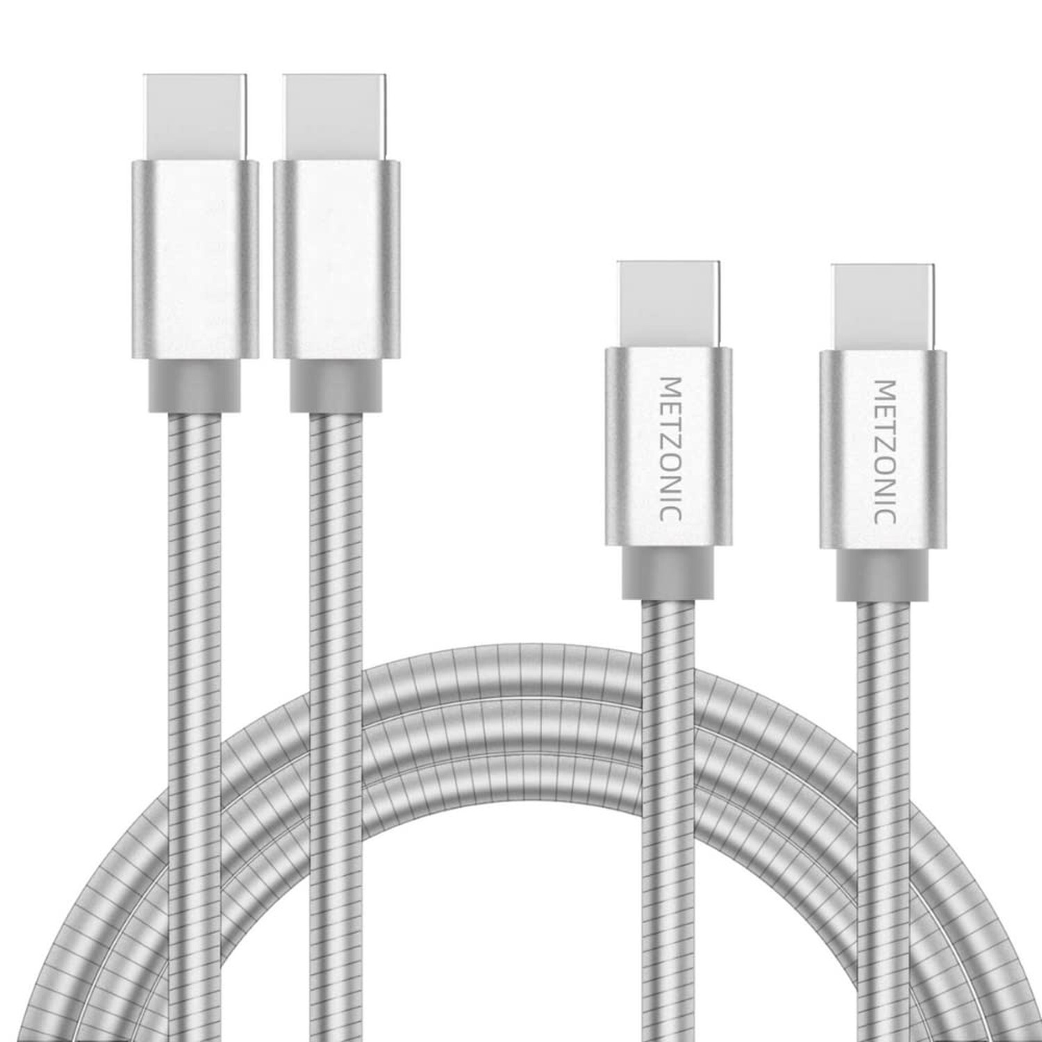 USB C Cable 2 Pack 6.6Ft Braided PD Fast Charging Type C to C Durable Metal Connector-image