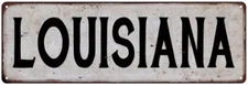 LOUISIANA Vintage Look Rustic Metal Sign City State 106180041213