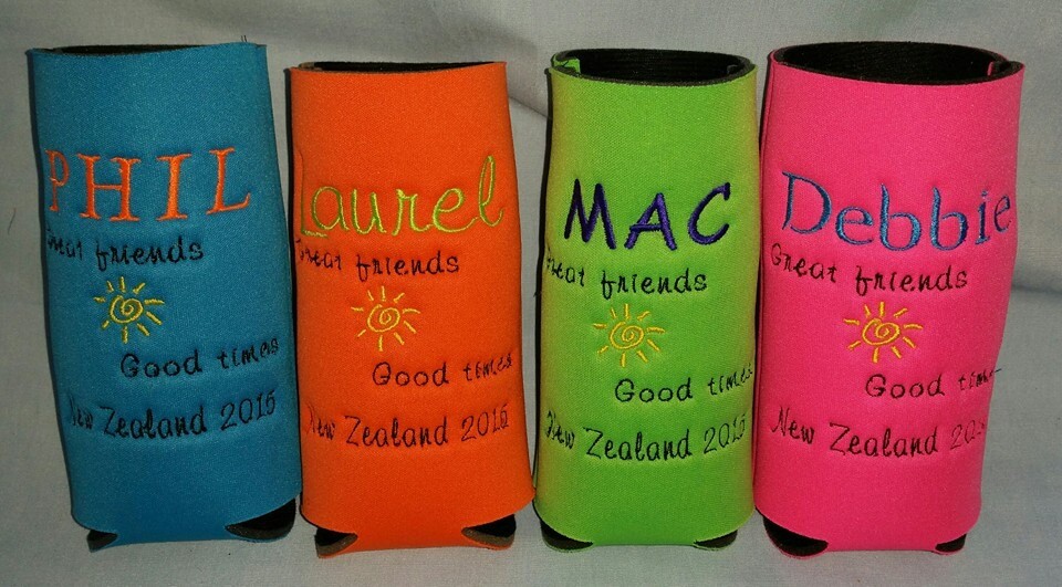 PERSONALIZED EMBROIDERED Koozie Huggie Coolie for 24 OZ BEER or 20 OZ WATER!