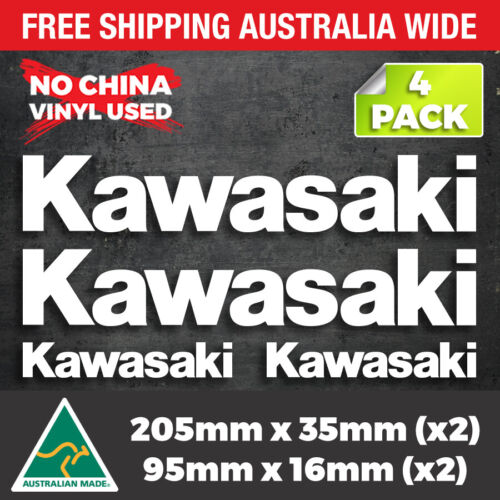 4 Pack Kawasaki Premium vinyl sticker decals Tank swing Arm Fender window laptop - Picture 1 of 6