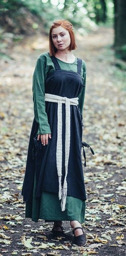 Mittelalter Überkleid Hildegard natur schwarz grün rot braun LARP Wikinger - Bild 20 von 24