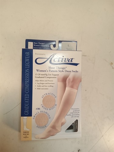 Activa Sheer Therapy Calze eleganti da donna con motivo, Nero, 15-20 MMHG - Foto 8 di 18