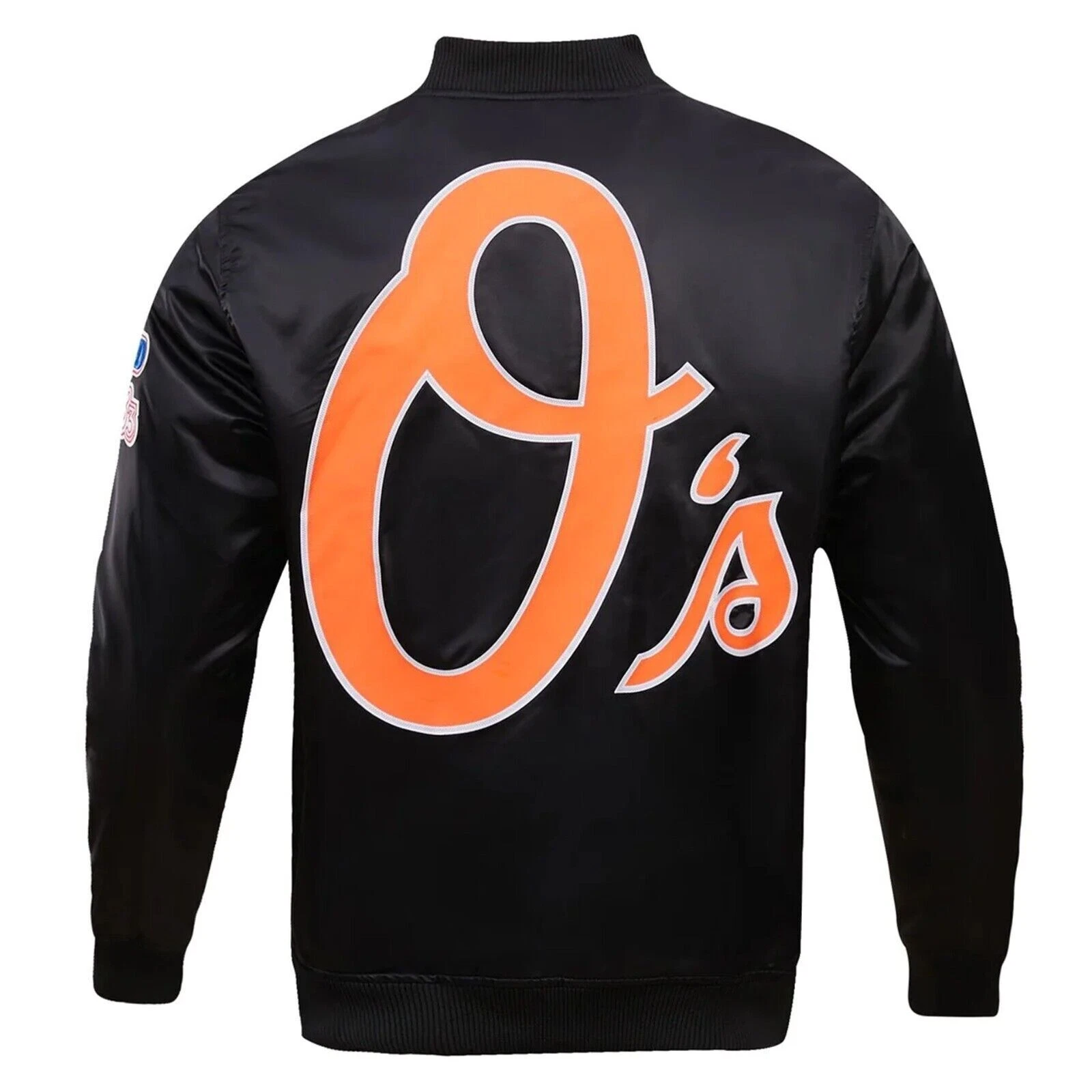 Baltimore Orioles Black Satin Baseball Jacket (Not Satin, Not Leather)