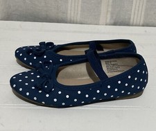 Lily and Dan Girls Shoes Flats Size 10 Blue White Polka Dot Closed Toe Slip On