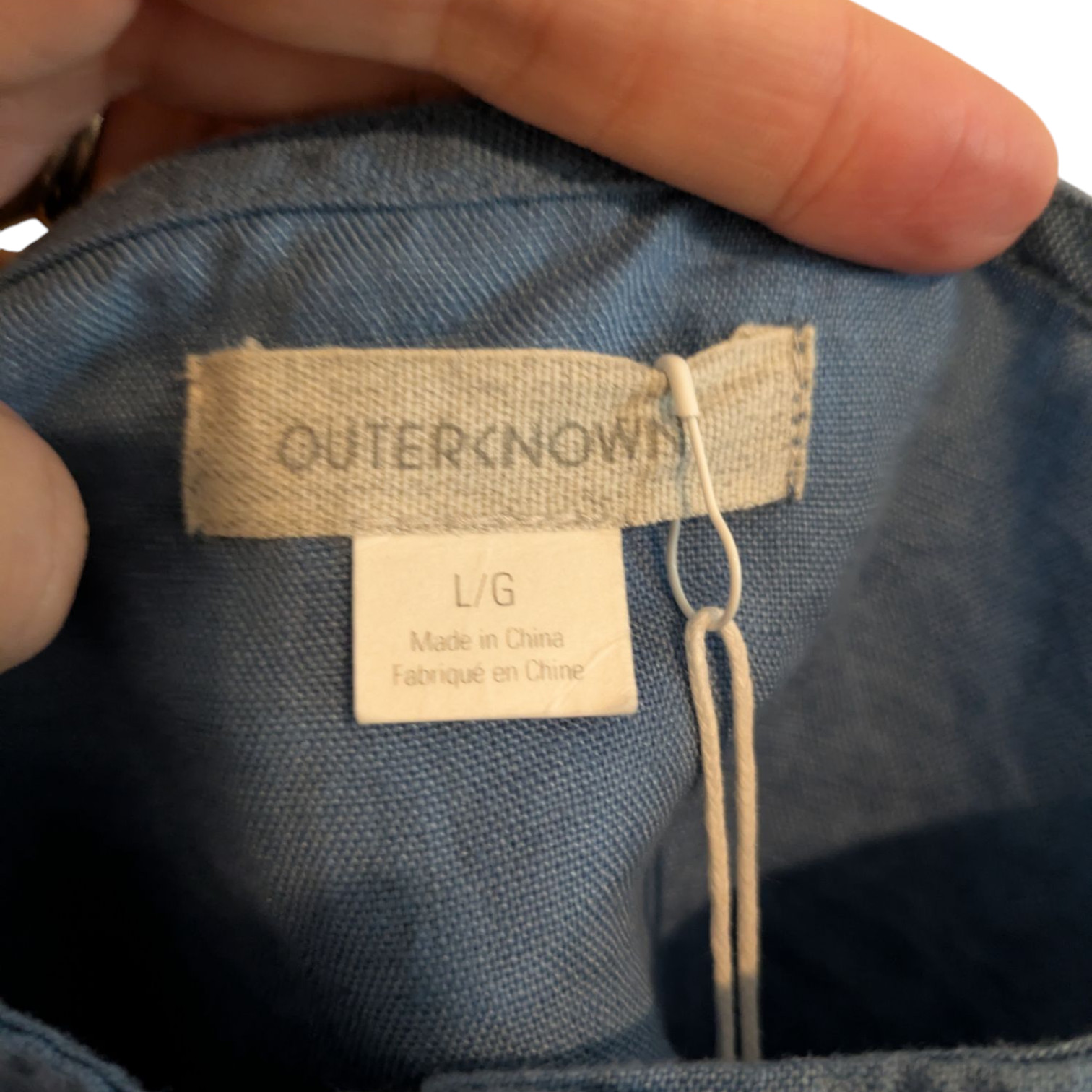 Outerknown Eclipse Linen Tank Top Cropped Blue St… - image 2