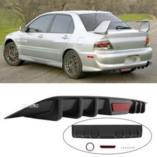 For Mitsubishi Lancer Cj Cy Cf Black Car Rear Bumper Diffuser Shark Fins Spoiler