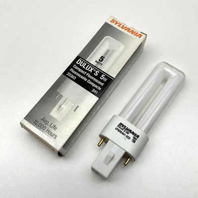(4-Pack) Sylvania CF5DS/841 Fluorescent 5W Lamp Light Bulb G23 Cool White 4100K