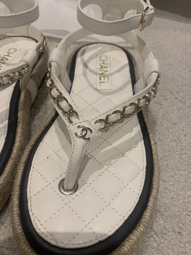 Sandali bianchi Chanel 36 espadrillas 36,5 piatti slingback sneakers ballerina - Foto 3 di 11