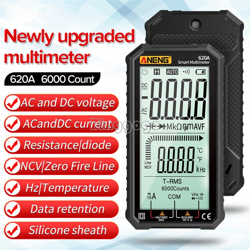 ANENG 620A True RMS Auto Range Digital Multimeter AC/DC Voltage Meter Ammeter