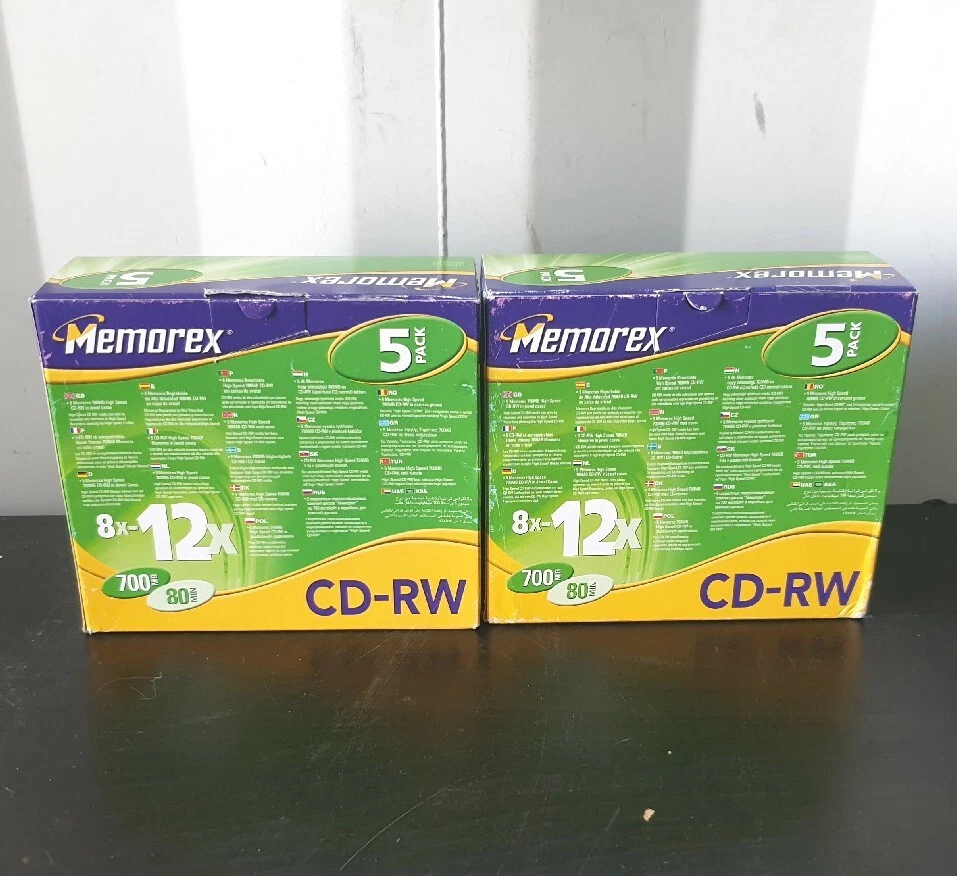 Memorex 700MB 80 Minute Blank CD-RW x 10 - 1 Box Sealed - 8x - 12x - NEW - Image 2 of 4