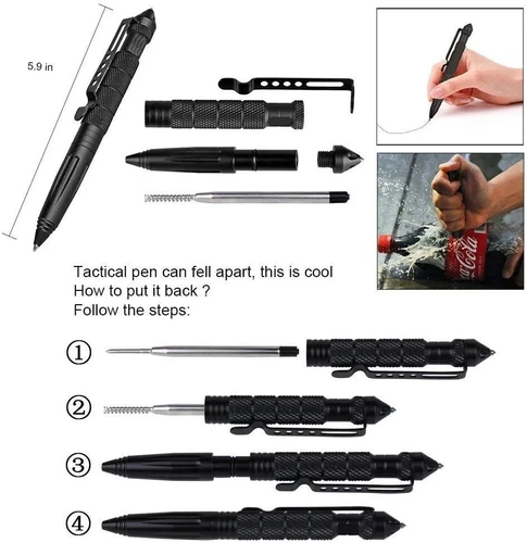 10 Stück Wolfram Spitze Taktischer Stift Selbstverteidigung EDC Werkzeug mit gebrochenem Fensterkegel - Bild 5 von 11