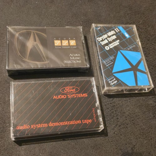 Ford Chrysler Acura Car Audio Demo Cassette Tape Lot of 3 OEM Sound Test Sealed
